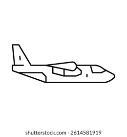 cargo plane airplane aircraft line icon vector. cargo plane airplane aircraft sign. isolated contour symbol black illustration