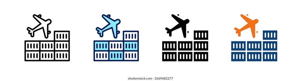 Cargo Ebene alle in einem Symbol Multi Styles Vektorsatz