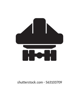 cargo plane back view icon illustration isolated vector sign symbol