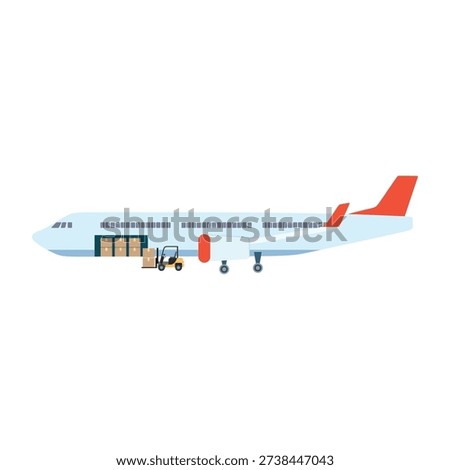 Cargo Plane flat illustration. air logistics vector illustration.