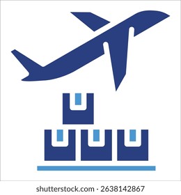 Cargo Plane Icon Element For Design