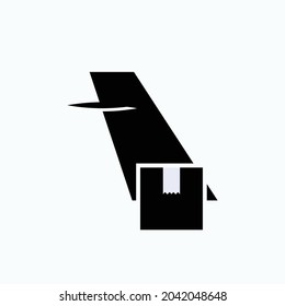 Cargo Plane Icon. Package, Fast Delivery Symbol  - Vector.