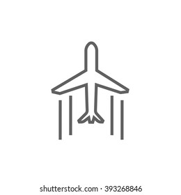 Icono de línea de plano de carga.