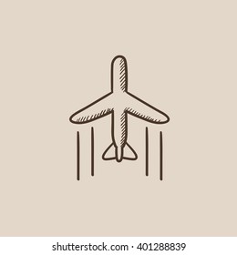 Cargo plane sketch icon.