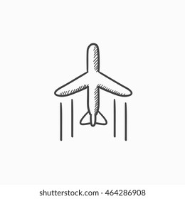Cargo plane vector sketch icon isolated on background. Hand drawn Cargo plane icon. Cargo plane sketch icon for infographic, website or app.