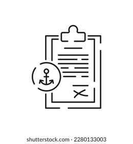 Cargo port line icon air, sea, rail freight terminal, storage. Delivery container shipping