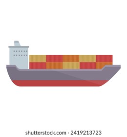 Cargo postal ship icon cartoon vector. Letter drop. Moving cargo