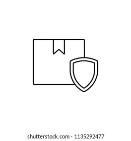 Cargo Protection Icon. outline icon. Security concept with cargo. Isolated Illustration. App Symbol or UI element.