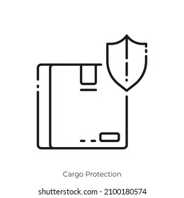 Cargo Protection icon. Outline style icon design isolated on white background