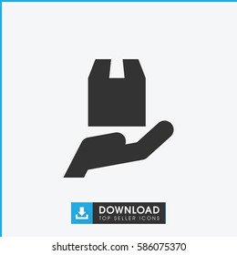 cargo protection icon. Simple filled cargo protection icon. On white background.