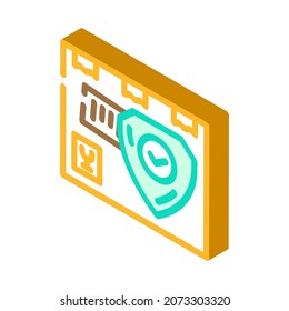 Luftfrachtschutz isometrische Vektorgrafik. Frachtschutzzeichen. einzelne Symbolillustration