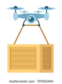 Cargo quadrupter. Delivery of parcels by air. Track the location of the parcel. Robot carries the box. Express delivery. Cargo transportation. Online shopping.