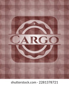 Insignia roja de carga con fondo geométrico. Sin inconveniente. 