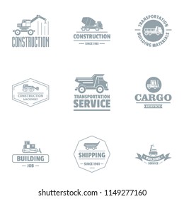 Cargo renovation logo set. Simple set of 9 cargo renovation vector logo for web isolated on white background