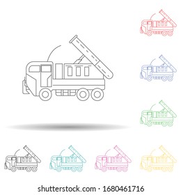 Cargo Raketenwerfer mit mehrfarbigem Set Symbol. Einfache dünne Linie, Vektorillustration von Armeesymbole für ui und ux, Website oder mobile Applikation