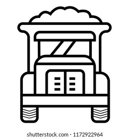 cargo with sand outline icon.