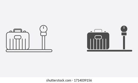 Cargo scale outline and filled vector icon sign symbol