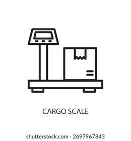 Iconos de línea delgada de escala de carga. Ilustración vectorial original.