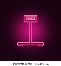 cargo scales icon. Elements of measuring elements in neon style icons. Simple icon for websites, web design, mobile app, info graphics