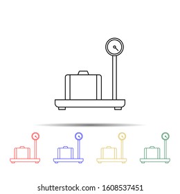 cargo scales multi color style icon. Simple thin line, outline vector of measure icons for ui and ux, website or mobile application