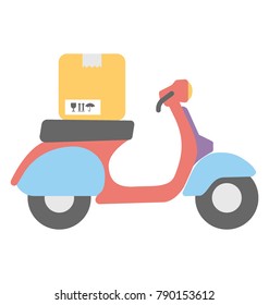 Cargo Scooter Flat Colored Icon
