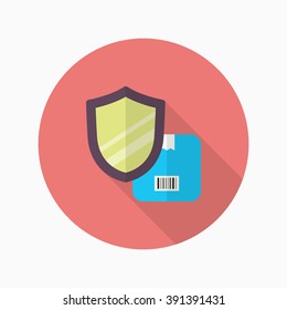 Cargo security icon, Vector flat long shadow design. Shipping and logisticst concept.