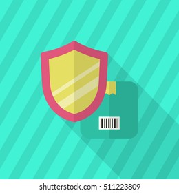 Cargo security icon, Vector flat long shadow design. Shipping and logisticst concept.