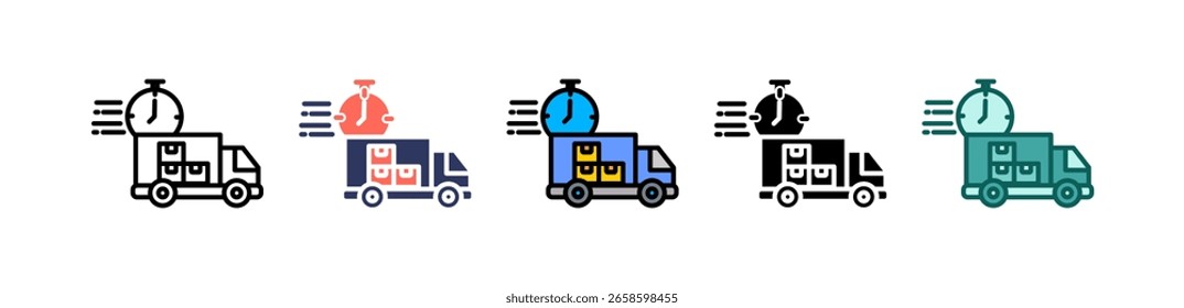 Cargo Service Icon Multiple Vector Illustration