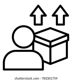 Cargo service movers and packers, line icon vector