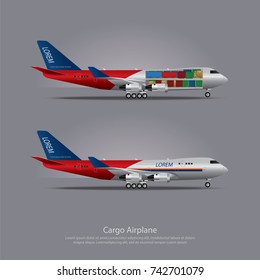 Cargo ship Airplane Isolated Vector Illustration