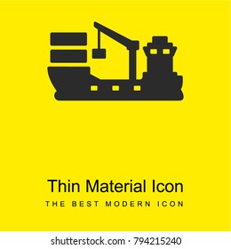 Cargo ship bright yellow material minimal icon or logo design