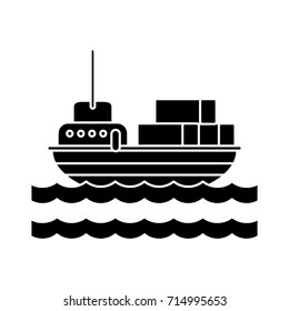 cargo ship business icon
