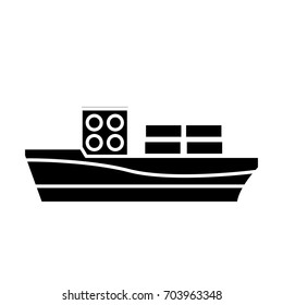 cargo ship carries steel containers for delivery