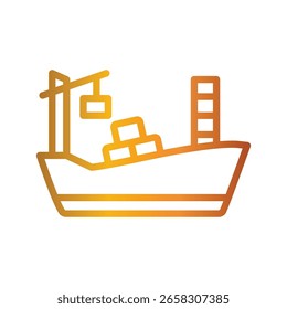 Icono del Vector de la ilustración del gradiente del color de la nave de carga que puede modificar o editar fácilmente 