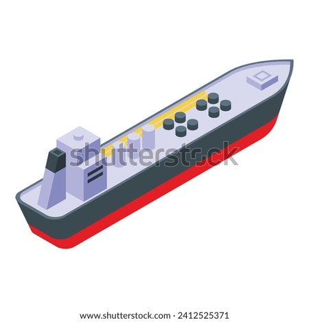 Cargo ship container icon isometric vector. Water delivery. Natural liquid