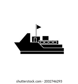 Contenedor de buques de carga en el transporte marítimo, transporte de carga. vector de ilustración
