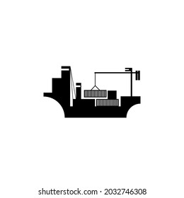 Cargo ship container in the ocean transportation, shipping freight transportation. illustration vector