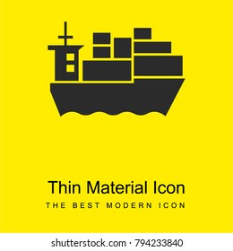 Cargo ship with containers bright yellow material minimal icon or logo design