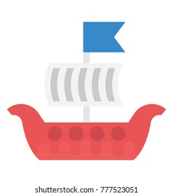 Cargo ship with containers flat vector icon design