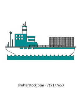 cargo ship with containers icon image