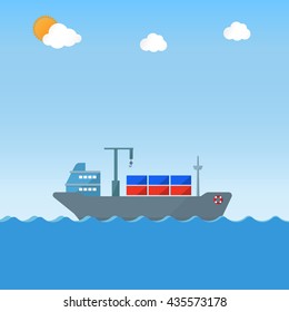 cargo ship with containers on vessel 