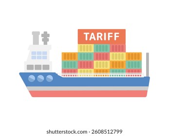 Cargo ship customs illustration material