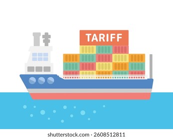 Cargo ship customs illustration material