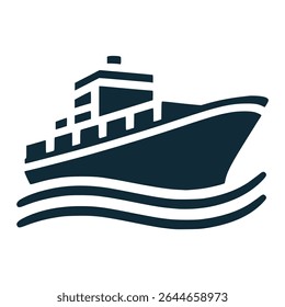 cargo ship delivery express sea company logo vector illustration template design
