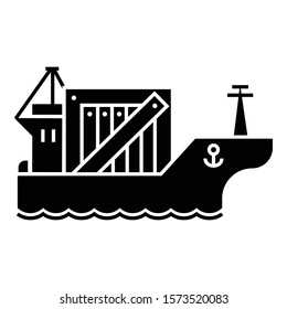 Cargo ship delivery icon. Simple illustration of cargo ship delivery vector icon for web design isolated on white background