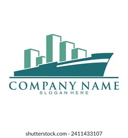 Cargo ship elegant illustration design vector