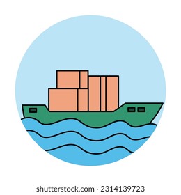 Cargo ship element icon. Vector illustration 