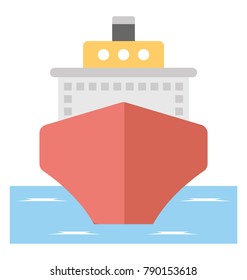 Cargo Ship Flat Colored Icon 

