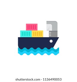 Cargo ship flat icon.