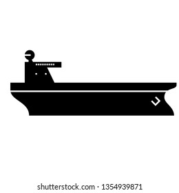 Cargo ship flat illustration on white
